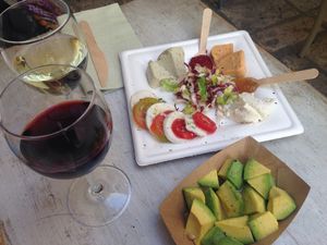 Cheese platter + avocado at Micro in Cisternino