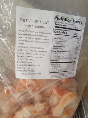Vegan shrimp  at Layonna Vegetarian Health Food in Oakland