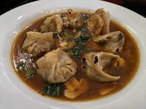 Dumplings in a flavourful sauce at Mile Time in Quito