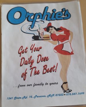 Menu Cover at Orphie's in Penasco