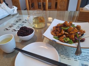 Example dish at JingLianZhai Vegetarian Restaurant in Beijing