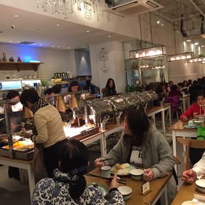busy for buffet dinner at Inno Veggie in Hong Kong Island