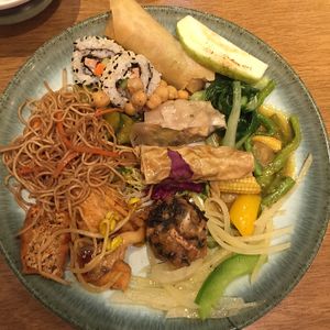 mixed selection from dinner buffet at Inno Veggie in Hong Kong Island
