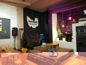 stage at Karamel in North London