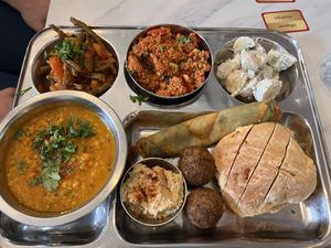 All day Mediterranean brunch tray - literally enough to carry you through the whole day  at Karamel in North London