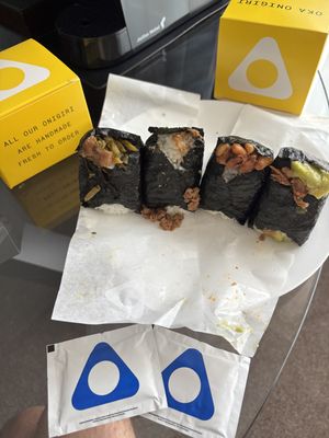All the vegan onigiris  at OKA Onigiri in Berlin