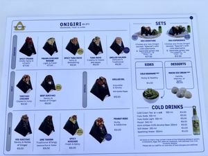 Menu  at OKA Onigiri in Berlin
