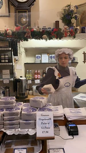 Late 1800s with a 2020 twist (covid screens)  at Grasmere Gingerbread in Grasmere
