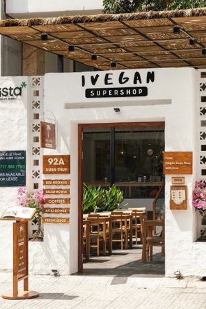 Main gate
 at Ivegan Supershop Xuan Thuy - Healthy Plant Based Cafe in Ho Chi Minh City