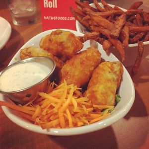 Native Chicken Wings
Native Chicken Wings made the way you like ‘em - grilled or crispy and tossed in buffalo sauce or naked. Served with a side of ranch dressing.
These were buffalo and crispy. YUM at Native Foods - Conn Ave in Washington