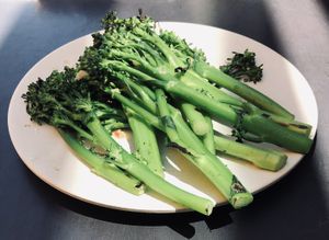 Roasted garlic broccolini at Veggie Grill in Corte Madera