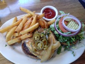 VG cheeseburger, El Dorado style at Veggie Grill in Corte Madera