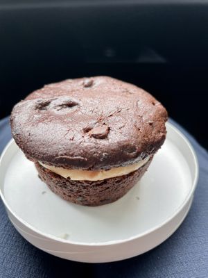 Peanut butter and jelly filled brownie  at Viva in Tacoma