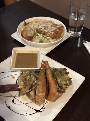 Mushroom melt and chikn alfredo  at Viva in Tacoma