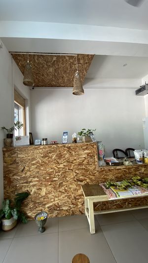 Counter and decor   at Kaani Nilam - Auroville in Viluppuram