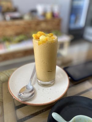 Coconut Mango milkshake   at Kaani Nilam - Auroville in Viluppuram