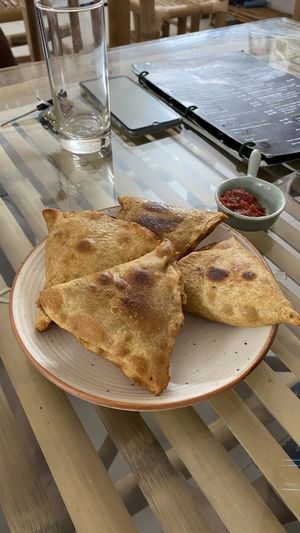 Samosas  at Kaani Nilam - Auroville in Viluppuram