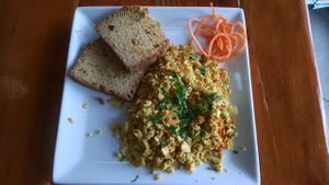 Modified Tofu Scramble with Super Seed Bread--WOW! at Kind Cuisine in Boise