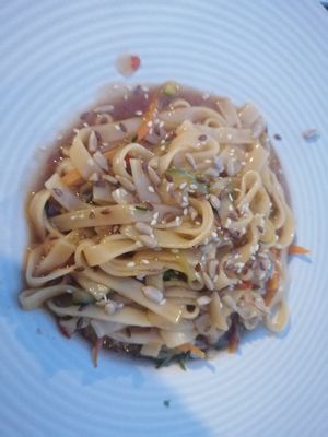 Noodles with stir fry vegetables at Tipico in Rovinj