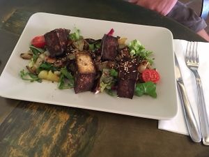 Vegan marinated tofu at Tipico in Rovinj