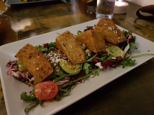 Marinated tofu dish at Tipico in Rovinj