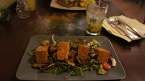 Vegan tofu salad at Tipico in Rovinj