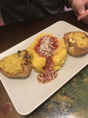 Stuffed and baked bell pepper with veggie mash and tomato salsa at Tipico in Rovinj