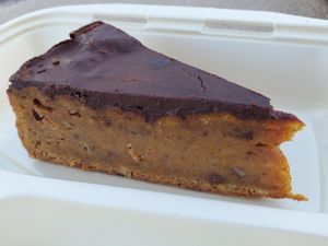 Carrot cake with carob top to go at Tipico in Rovinj