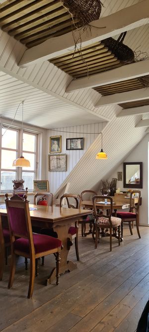 Seating upstairs at Den Go'e Fe in Silkeborg