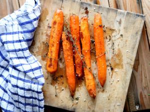 carrots baked with sea salt and thyme at Gavriel in Tel Aviv