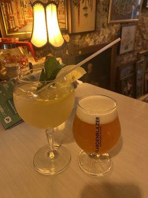 Moscow mule (very good) and blond draft beer (good)  at Soepp in Alkmaar