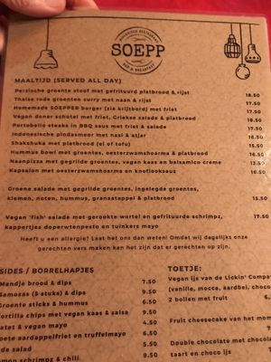 Het menu van eind maart 2023.  at Soepp in Alkmaar