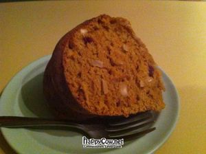 The Carrot Cake- a bit dense and rubbery (b/c it's made with applesauce) but healthy and delicious at Govinda's Veggie Garden in San Juan