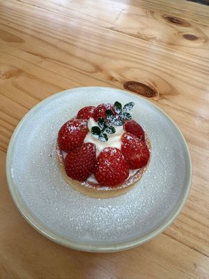 Strawberry Tart – Fresh strawberry tart filled with silky pastry cream. at La Miette Bakery & Bistro in Ninh Binh