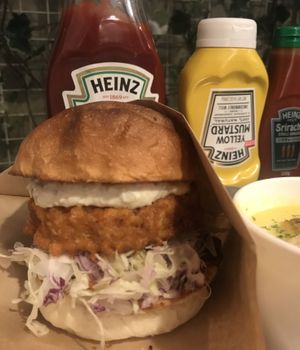 Crispy soy chicken burger  at Ain Soph.Ripple Hiro-o in Tokyo