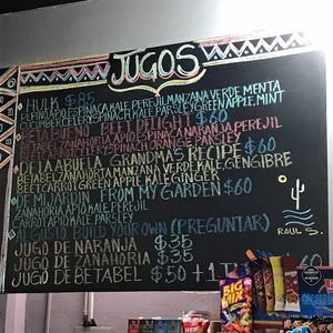 Juices and Vegan Smoothies made-to-order inside! at Mercado Santa Carmela in Cabo San Lucas