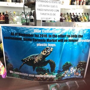 BYO bags! Or they have plastic crates you can use to carry groceries to ur car at Mercado Santa Carmela in Cabo San Lucas