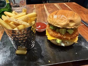 Vegan avocado burger  at The Office in Chamonix