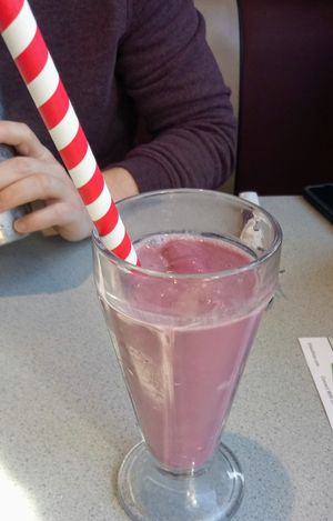 Hibiscus Mango Soy Shake at Silver Diner in Cherry Hill