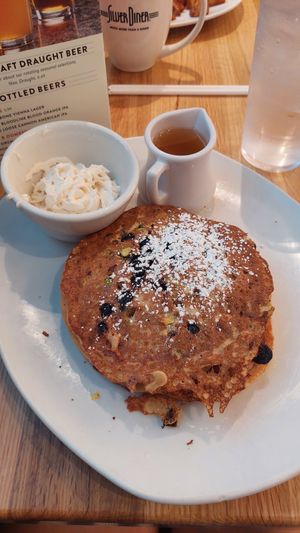 Oat Milk Protein Pancakes at Silver Diner in Arlington