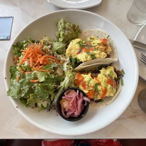 Vegan Breakfast Tacos (no substitutions needed - this meal is vegan!)  at Silver Diner in Fairfax
