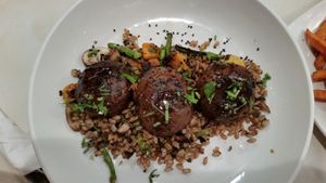 Teriyaki portabellas at Silver Diner in Fairfax