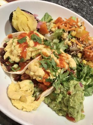 Just Egg and Beyond Meat Breakfast Tacos  at Silver Diner in Falls Church