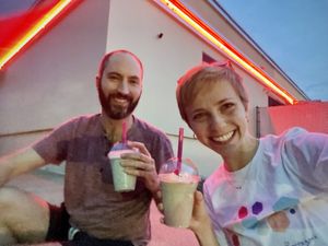 Mint chocolate and cold brew milkshakes!   at Silver Diner in Falls Church