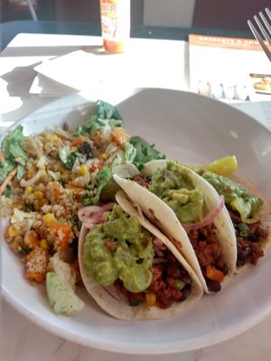 Taco bowl . Pretty good . Needed way more rice and beans . at Silver Diner in Dale City