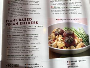 Vegan section of the menu. More vegan options throughout menu! at Silver Diner in Dale City