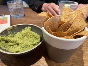 Guacamole and chips  at Wahaca Paddington in London