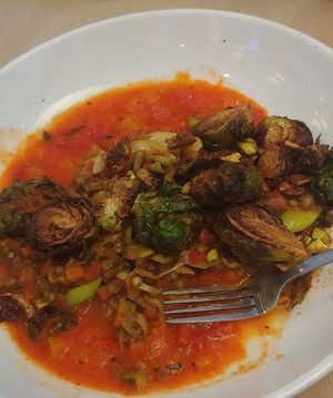 Brussels sprouts and lentils at Silver Diner in Waldorf