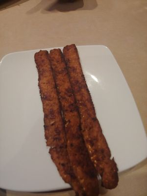 Tempeh bacon at Silver Diner in Waldorf