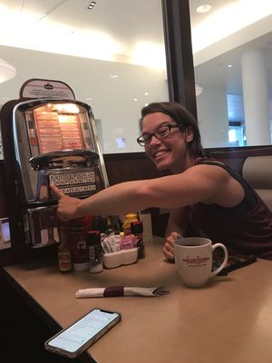 Loving the tunes  at BWI - Silver Diner - CB in Baltimore